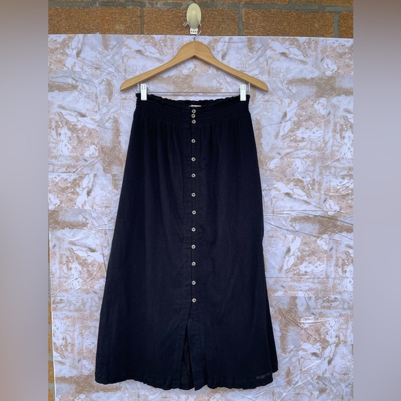 Mille resort and travel smocked waist button front midi skirt size medium - Picture 1 of 9